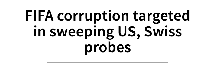FIFA Scandal Headline